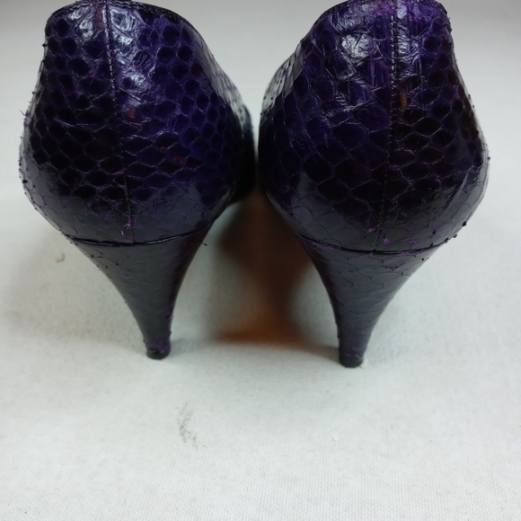 Bruno Magli Women Shoe Pumps 2.5" Heel Purple Snak - Picture 7 of 11
